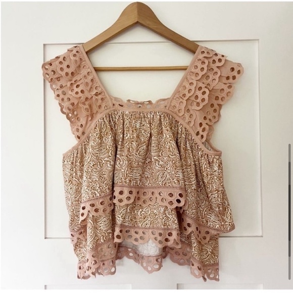 LET ME BE Eyelet Swing Ruffle Top - Picture 11 of 13